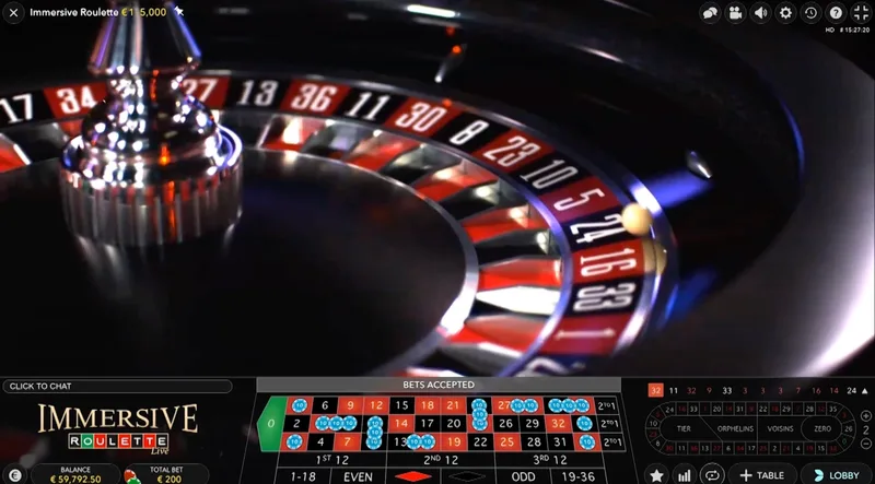 Immersive Roulette — koło europejskie używane w Double Ball