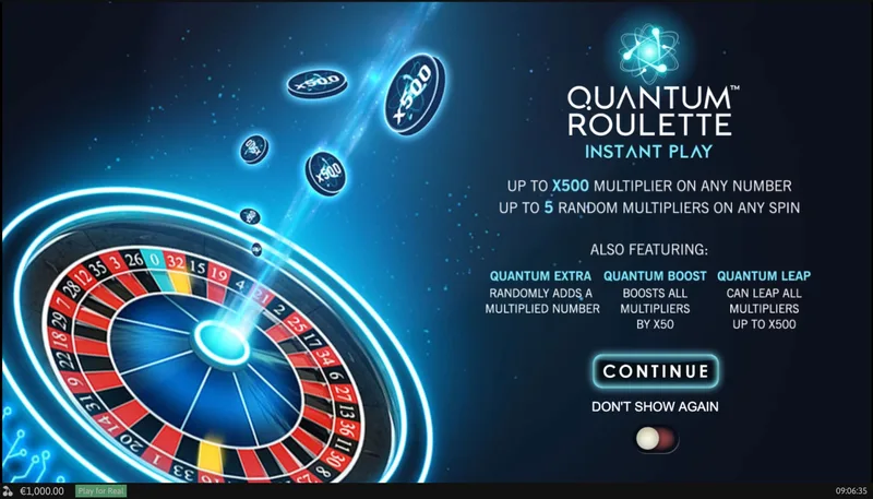 Quantum Roulette Playtech — intro z opisem mnożników x500